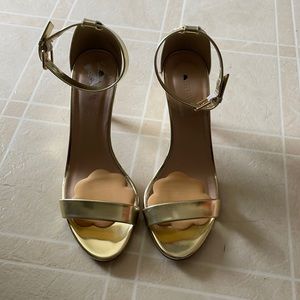 J crew mirror metal gold heels
